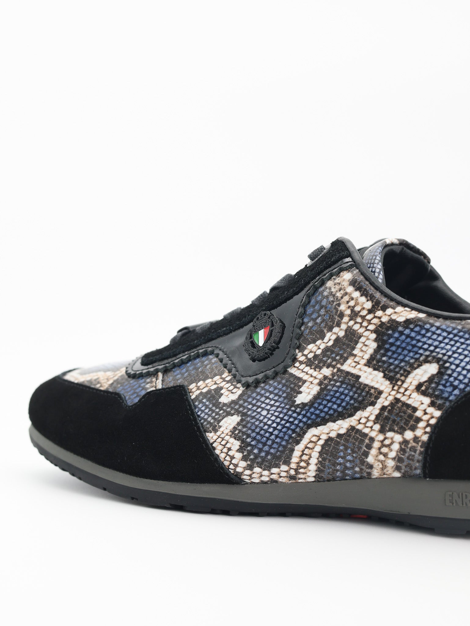Enrico Coveri Takkies Snake Skin Low Navy-Beige
